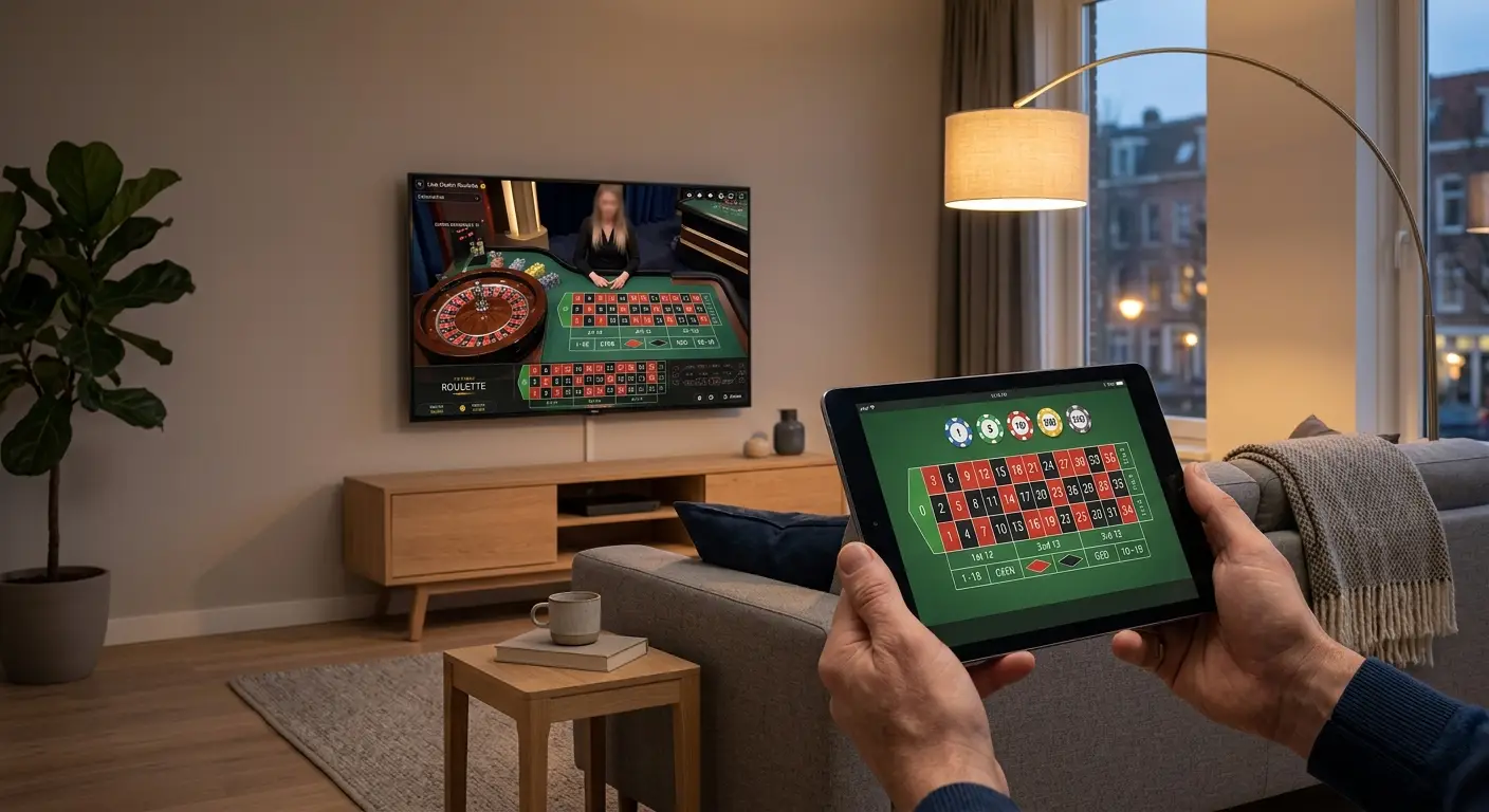 Live casino zonder Cruks spelen op tablet thuis